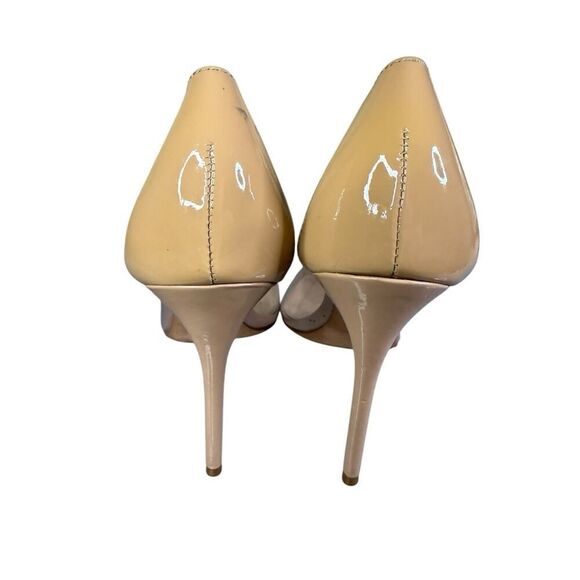 Schutz Cendi Pump Heels Size 6B Transparent PVC & Beige Leather Stiletto - Picture 10 of 12